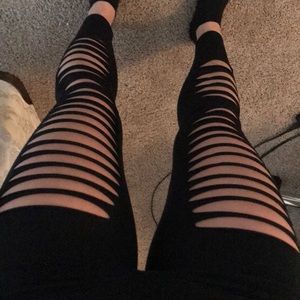 Black ripped leggings